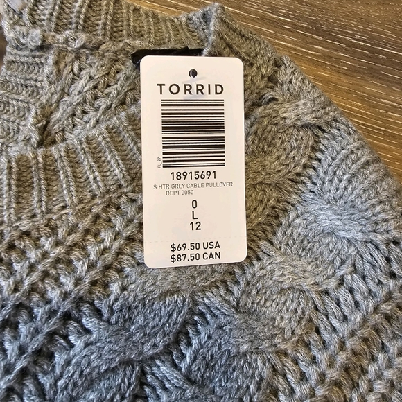Torrid Cable Pullover Tie back Sweater - Picture 6 of 7